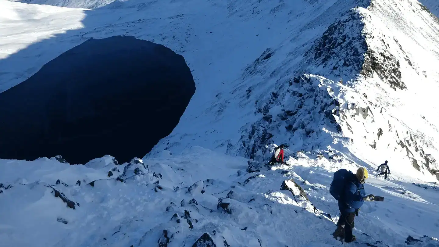 Winter skills training terrain in the Cairngorms
