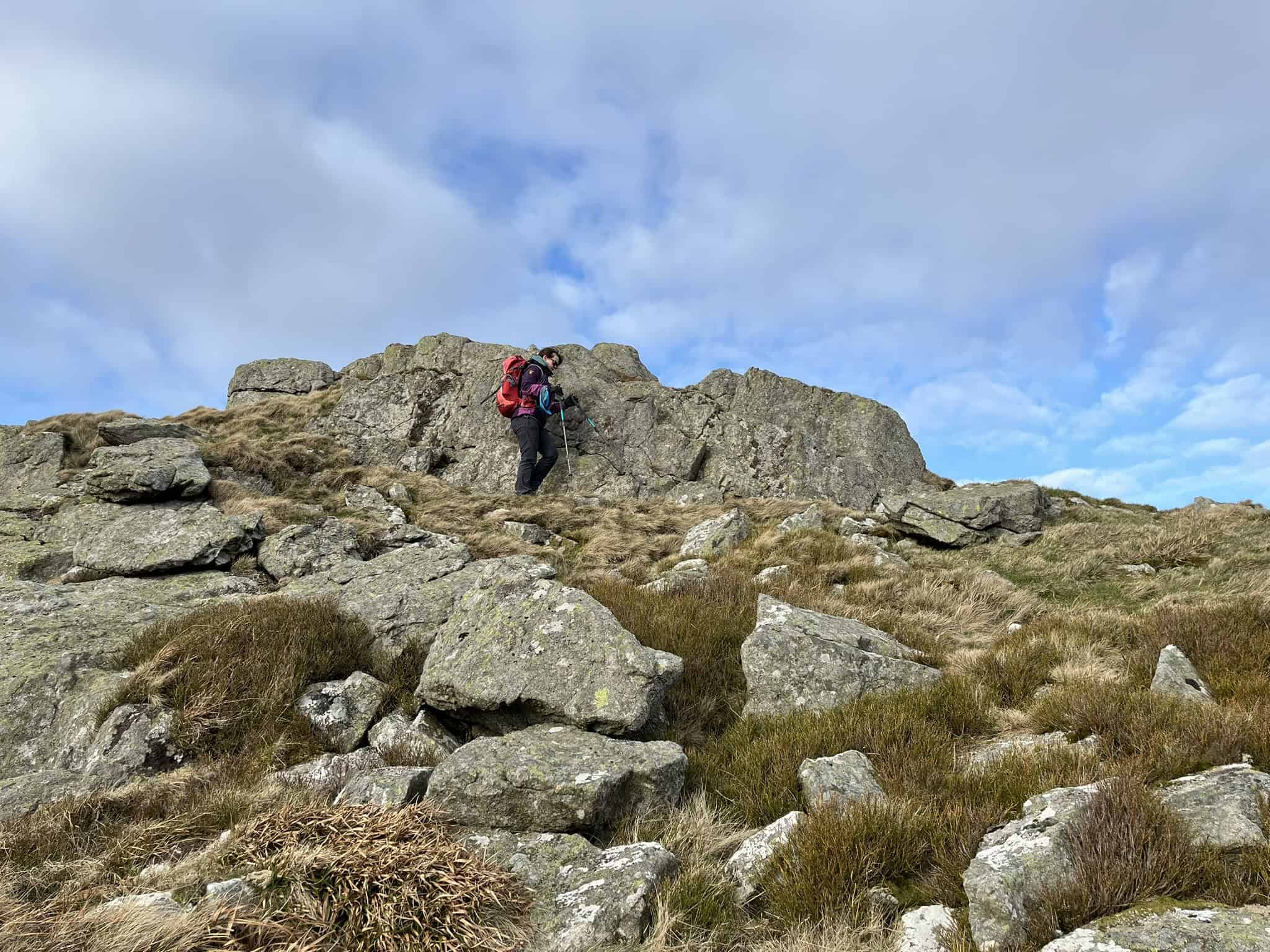 Backpacking travel through open upland terrain in the UK