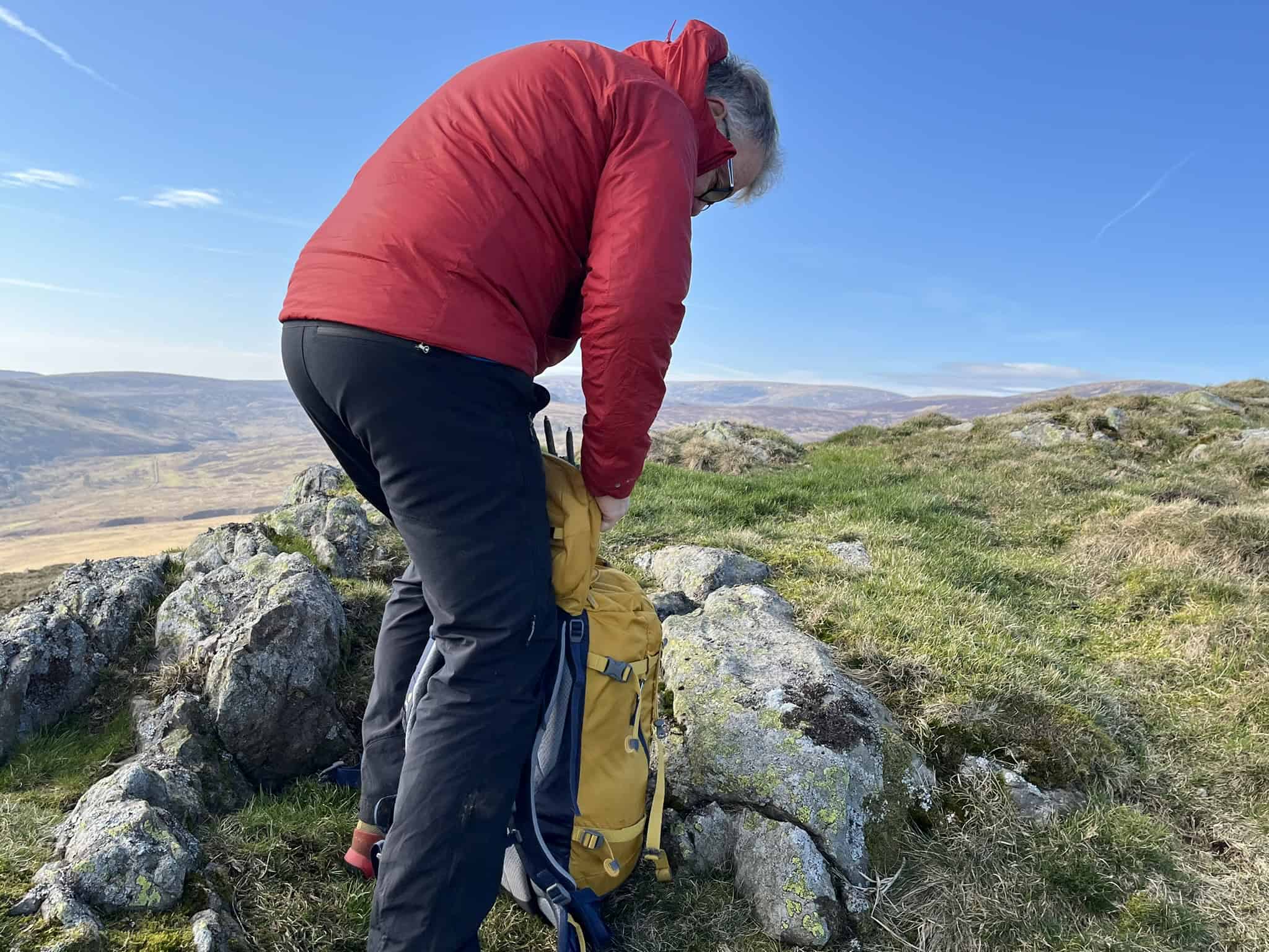 Overnight sleep system arranged for a mountain backpacking trip