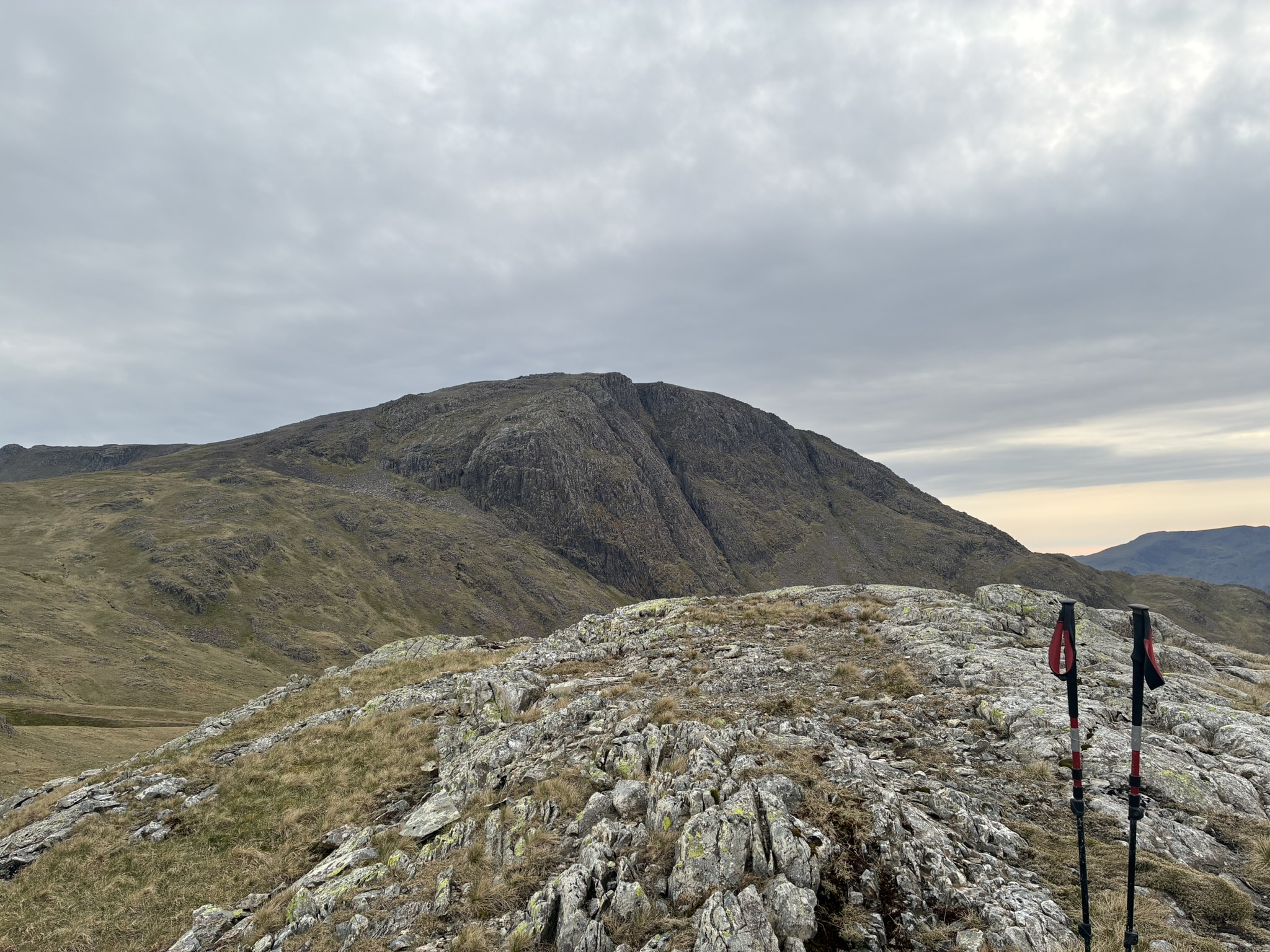 Mountain ridge walking in the Helvellyn area during a Lake District wild camping adventure