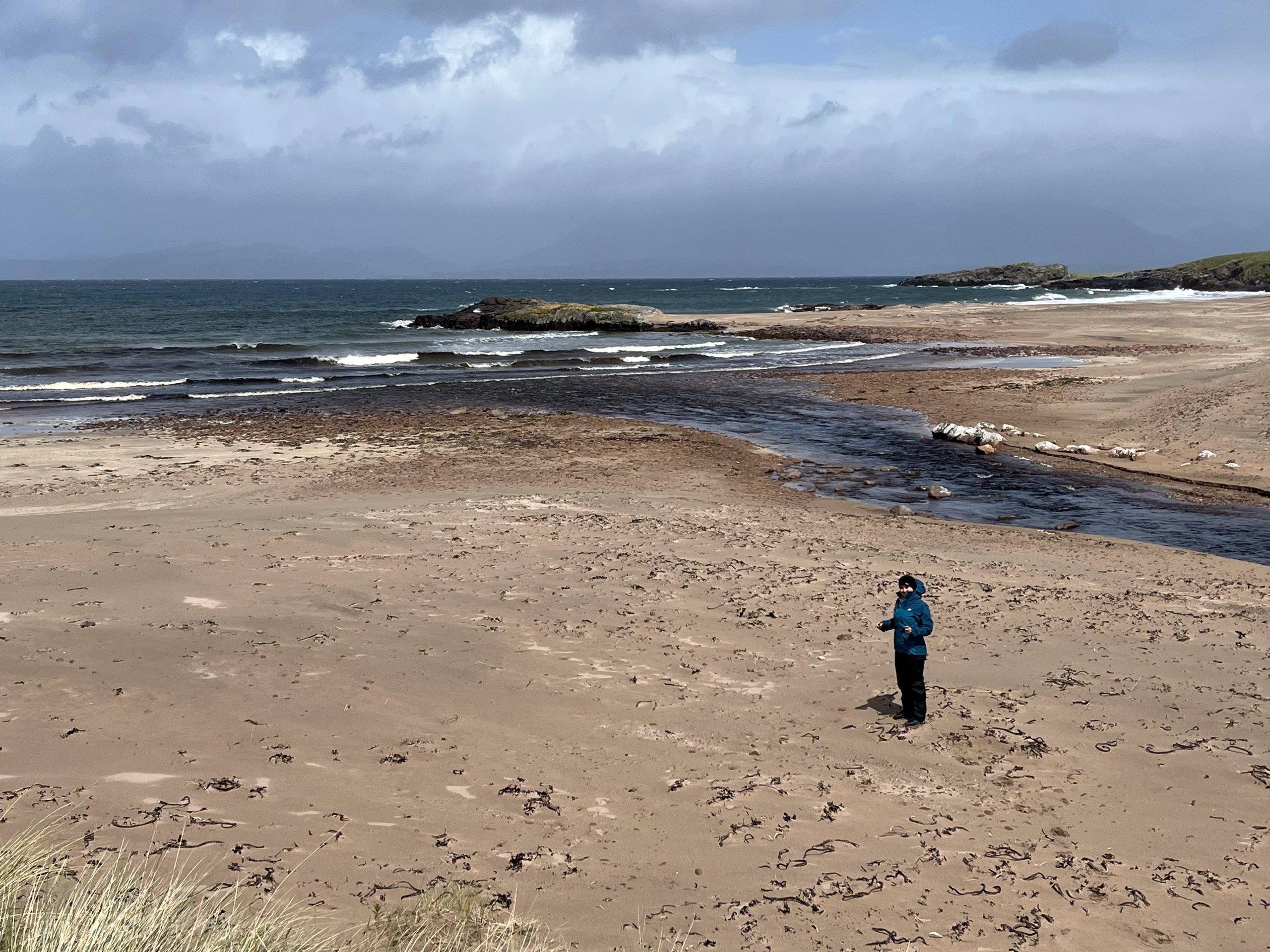 Remote beach on the Isle of Rum during a wild camping expedition