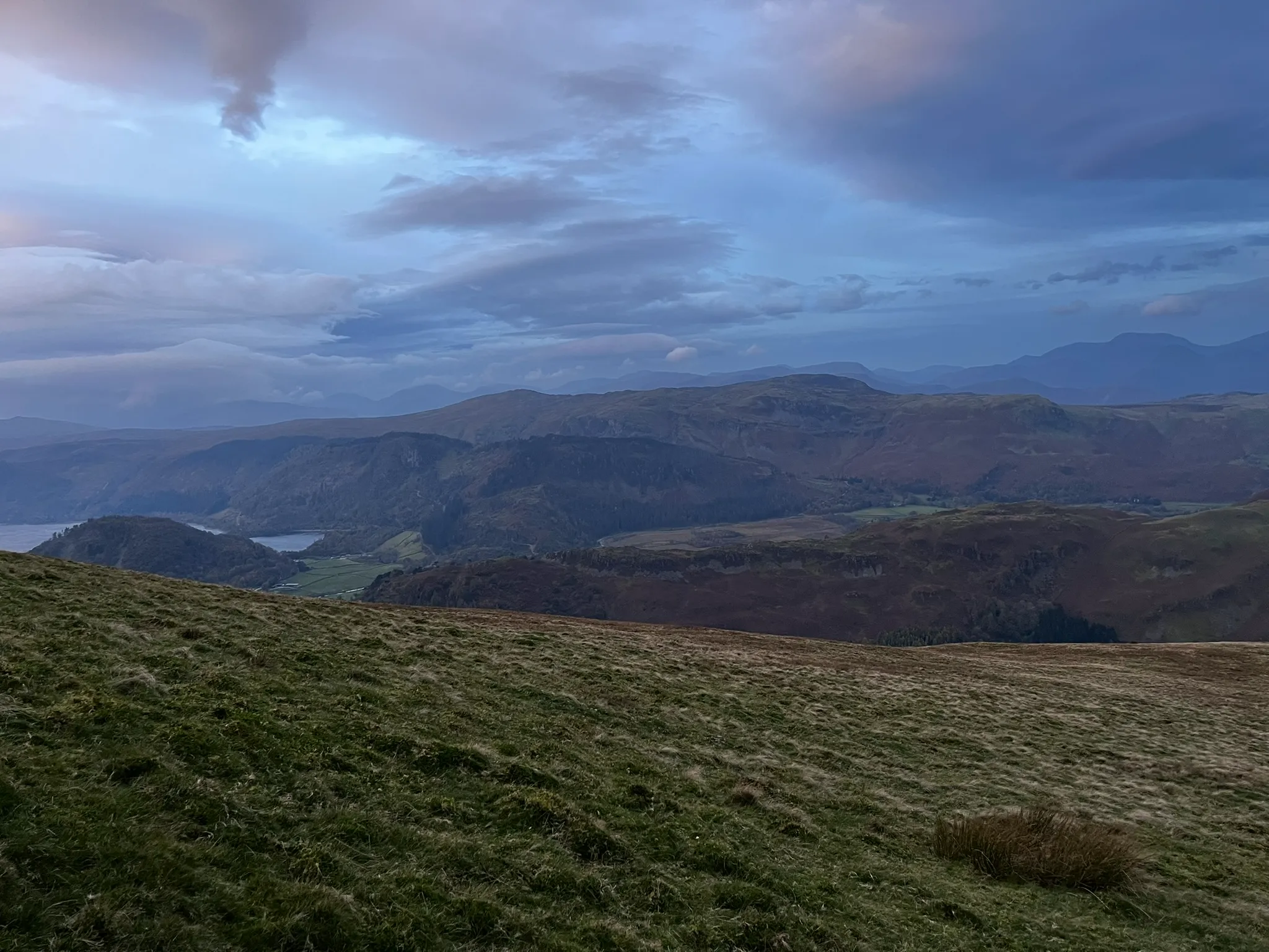 Walkers on Blencathra summit terrain