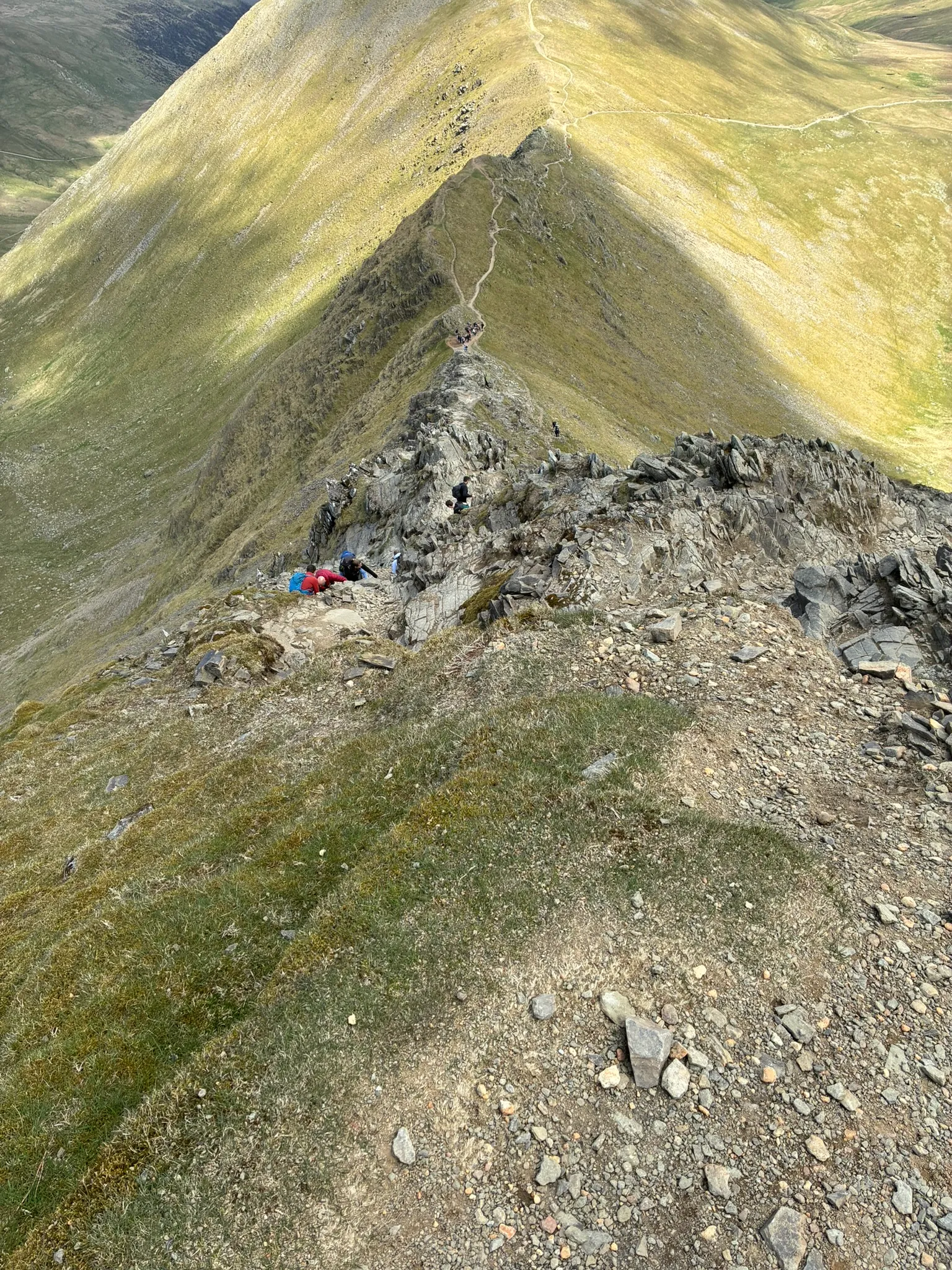 Rocky ridge terrain on Striding Edge
