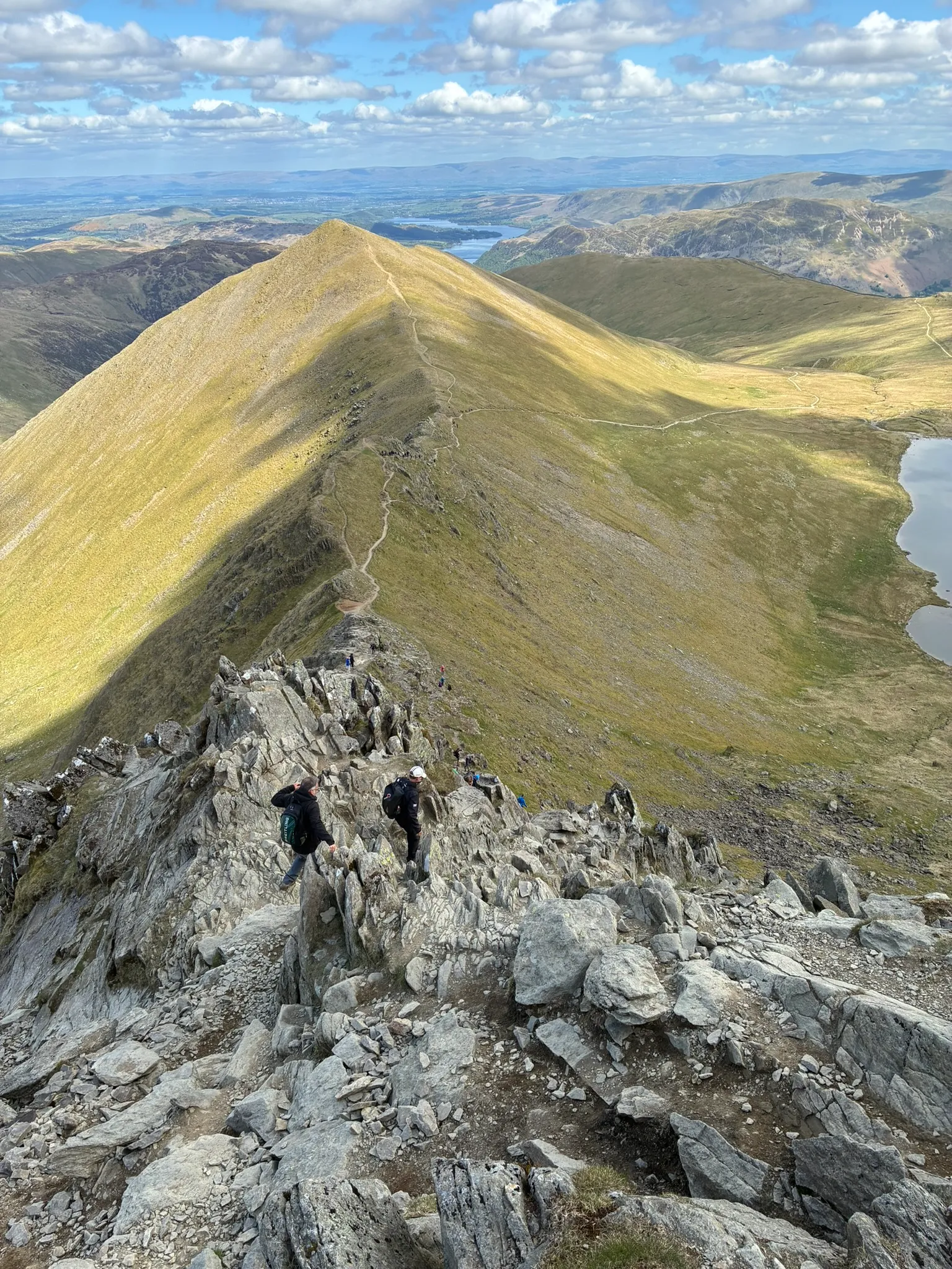 Helvellyn ridge and Lake District fell views