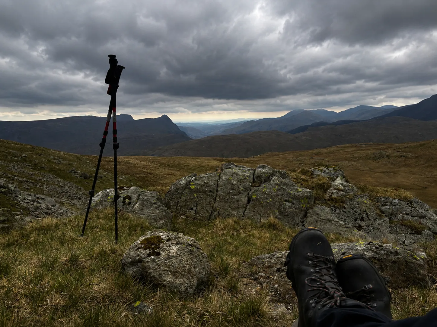 Dramatic mountain light on Scafell Pike guided walk
